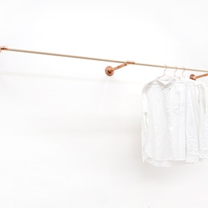 Wall Mounted Copper Clothing Rack • W-Rack