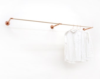 Wall Mounted Copper Clothing Rack • W-Rack