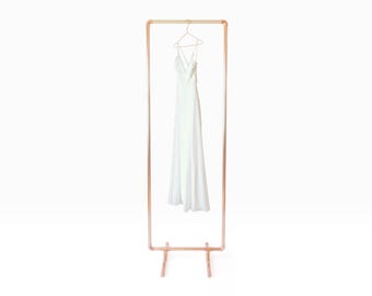 Tall Copper Clothing Rack • Wedding Dresses • Freestanding • Rec-Rack