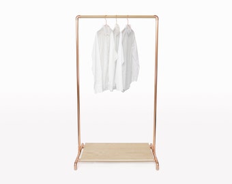 Tall Copper Garment Rack • Minimalist Freestanding Clothing Rack