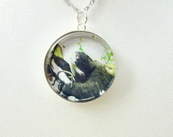 Sloth Necklace, Sloth Pendant, Coat Rica Necklace, Sloth Art, Sloth Lover Gift, Rain Forest Jewelry, Sloth Jewelry Silver ,Sloth Charm