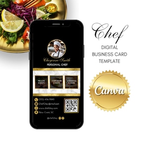 Luxus Fine Dinieren |Persönlicher Koch | Caterer| Bäcker| Digitale Visitenkarte Vorlage