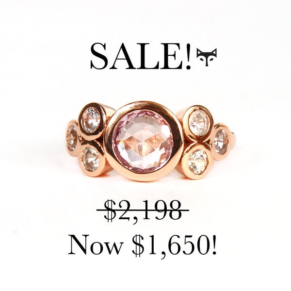 ON HOLD for K.S. Rose Gold Engagement Ring, 14K Rose Gold Ring, Gemstone Engagement Ring