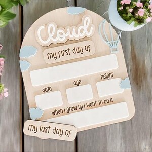 Cadeau pour la rentrée des classes : premier et dernier jour d'école | Plaque d'école réutilisable personnalisée | Accessoire photo pour la rentrée des classes