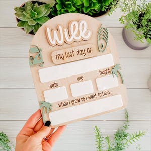 Cadeau pour la rentrée des classes : premier et dernier jour d'école | Plaque d'école réutilisable personnalisée | Accessoire photo pour la rentrée des classes | En été
