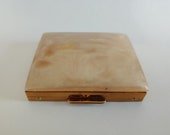 Saks Fifth Avenue Square Goldtone Mother of Pearl Vintage Ladies Face Power Compact