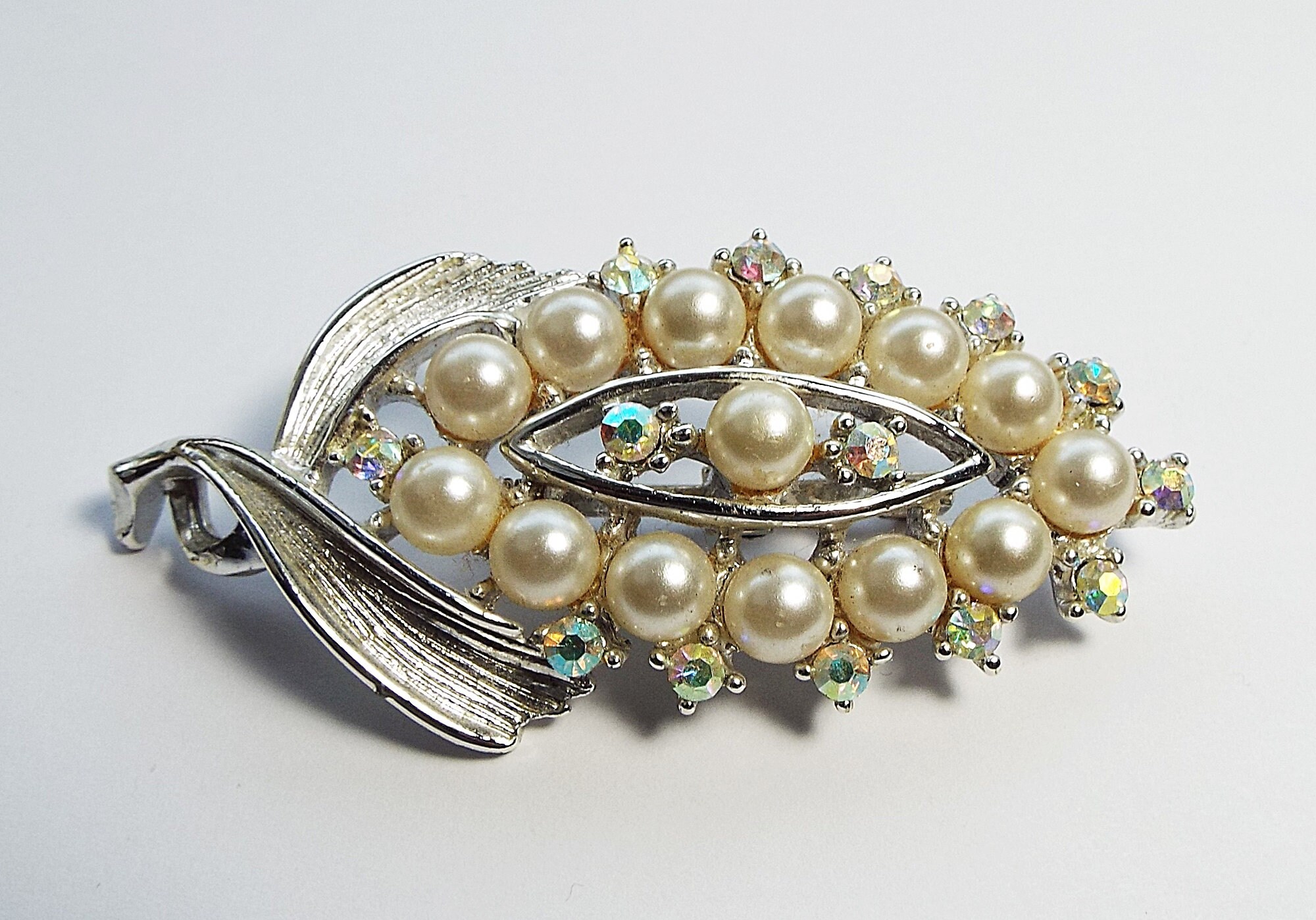 【代引可】 Tone Silver 1960s-1970s Vintage Aurora Rhinestone Borealis アクセサリー
