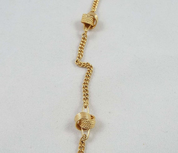 Avon 1980s Goldtone Chain Delicate Ribbon Beaded … - image 4