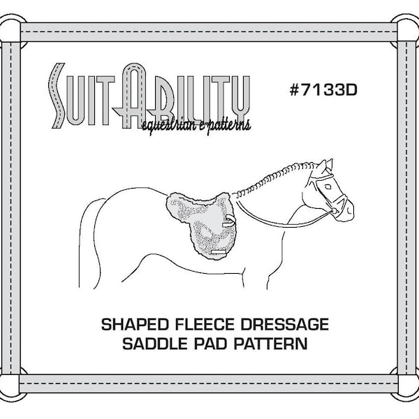 PDF Fleece Dressage Shaped Saddle Pad Pattern