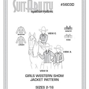 PDF Girls&#39; Princess Seam Western Show Jacket Pattern