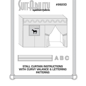 PDF Stall Curtain Instructions with Curvy Valance and Lettering Pattern