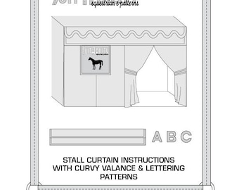 PDF Stall Curtain Instructions with Curvy Valance and Lettering Pattern