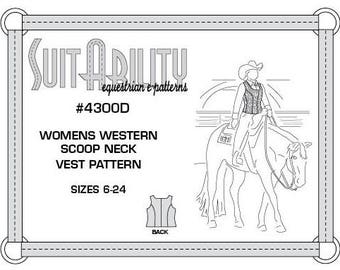 PDF Women's Western Scoop Neck Vest Pattern