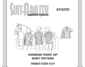 PDF Women's Front Zip English Shirt Pattern