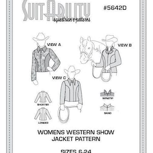 PDF Women's Princess Seam Western Show Jacket Pattern