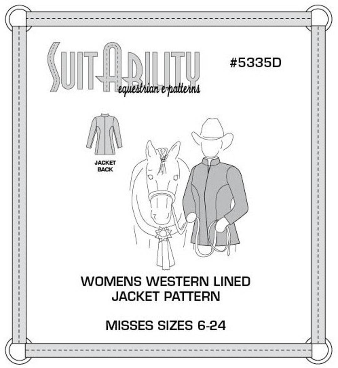 PDF Women's Western Lined Jacket Pattern - Etsy