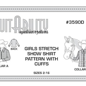 PDF Girl's Western Stretch Show Shirt Pattern With Cuffs