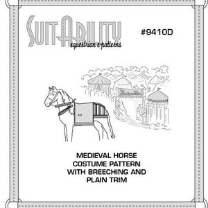 PDF Medieval Horse Costume Pattern With Breeching and PLAIN Trim