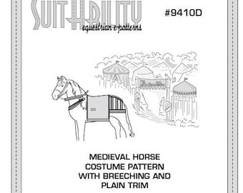 PDF Medieval Horse Costume Pattern With Breeching and PLAIN Trim