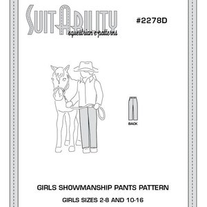 PDF Girls&#39; Showmanship Pants Pattern