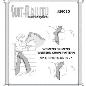 PDF Womens or Mens Western Chaps Pattern