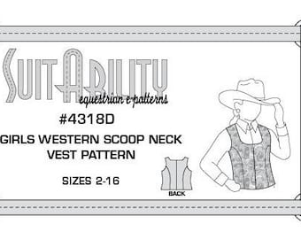 PDF Girls' Western Scoop Neck Vest Pattern