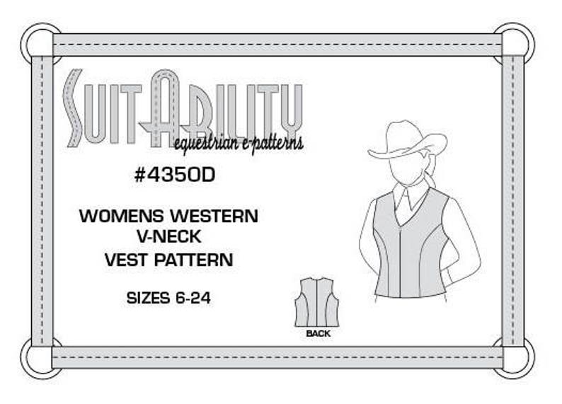 PDF Womens' Western V-Neck Vest Pattern image 1