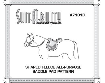 PDF Fleece All Purpose Shaped Saddle Pad Pattern