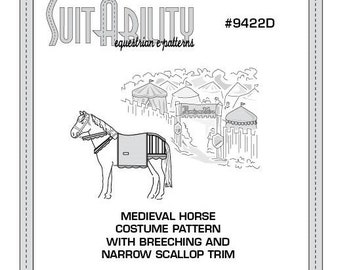 PDF Medieval Horse Costume Pattern With Breeching and NARROW SCALLOP Trim