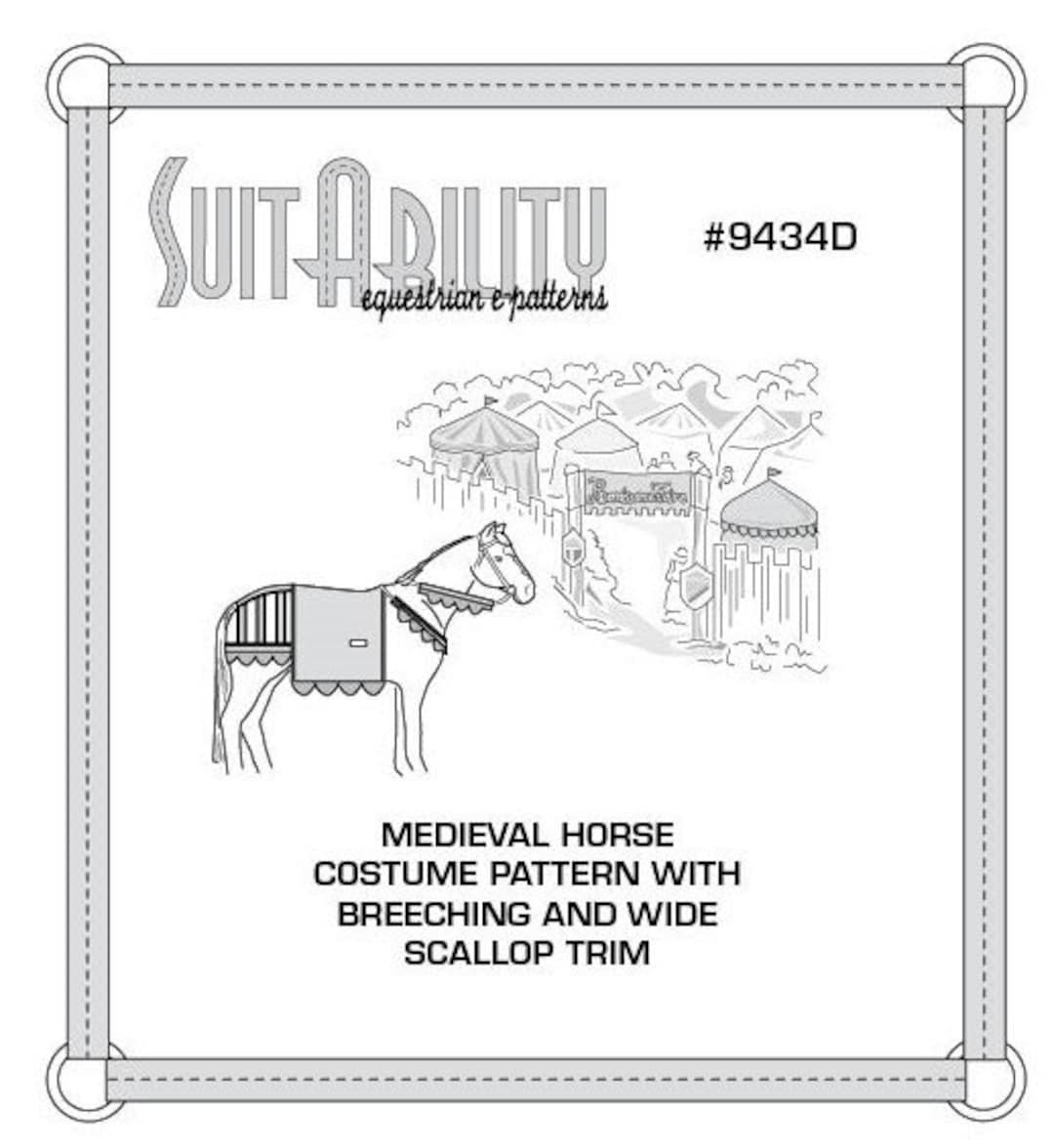 PDF Medieval Horse Costume Pattern With Breeching and WIDE SCALLOP Trim