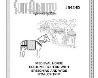 PDF Medieval Horse Costume Pattern With Breeching and WIDE SCALLOP Trim