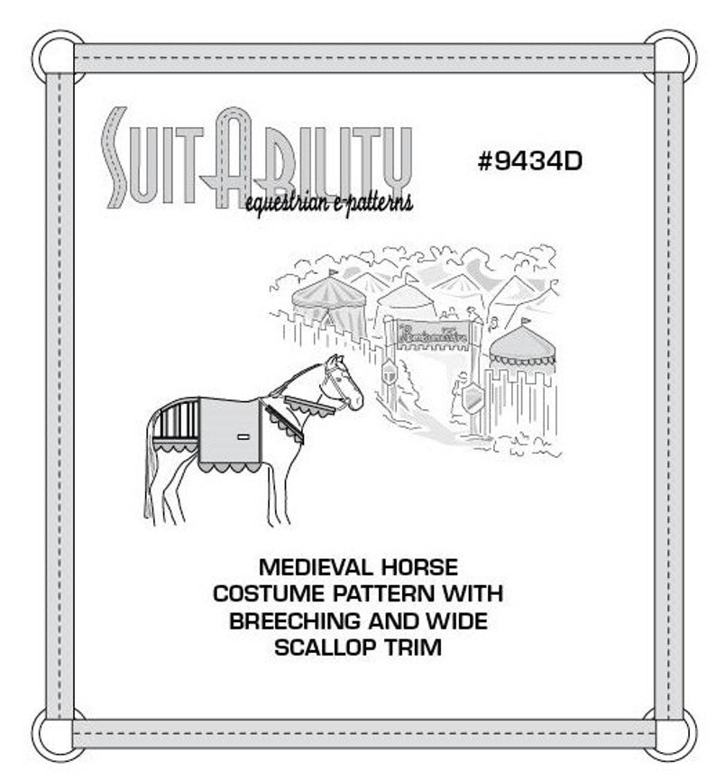 PDF Medieval Horse Costume Pattern With Breeching and WIDE SCALLOP Trim image 1