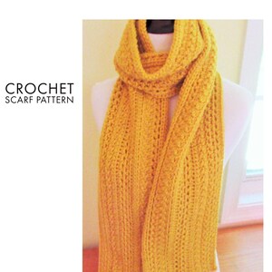 CROCHET PATTERN - Amy&#39;s Yellow Scarf / Easy Crochet Pattern