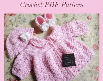 BABY SWEATER PATTERN Baby Hat Pattern Baby Booties Pattern Easy Baby Pattern Crochet Baby Pattern Crochet Baby Sweater Infant Pattern