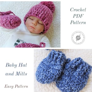 CROCHET PATTERN - Baby Hat / Baby Mittens / Newborn