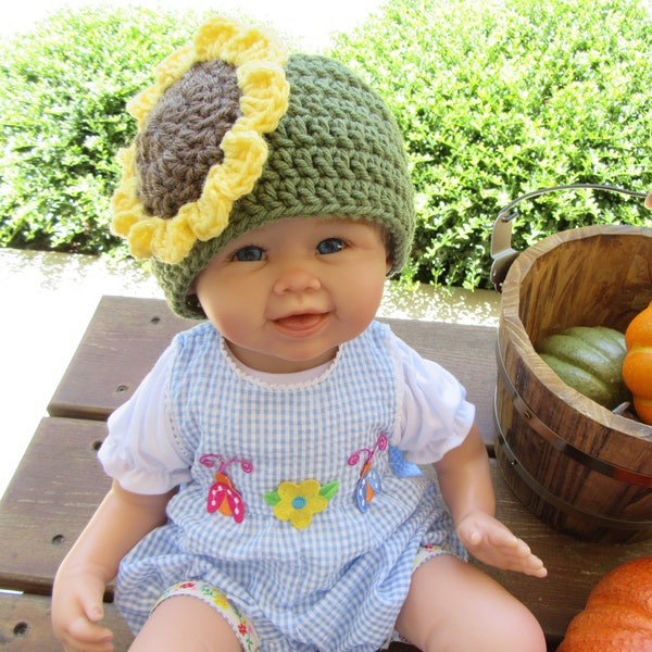 CROCHET SUNFLOWER HAT / New Baby / Infant / Child's Hat / Fall