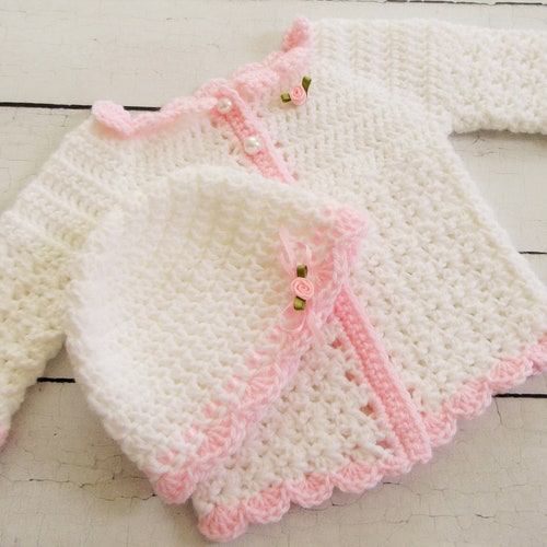 Crochet PATTERN Baby Sweater & Hat Patterns the Charlie Girl Etsy