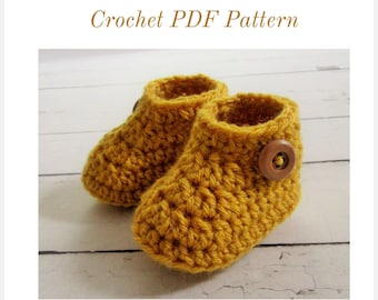 CROCHET PATTERN / Baby Booties / 3 Sizes (Newborn, 0-6, 6-12)