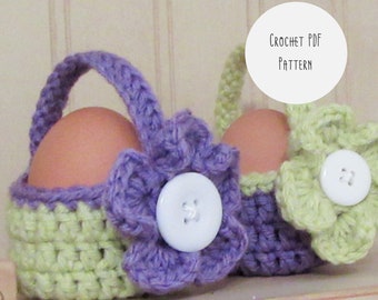 CROCHET PATTERN - Mini Basket / Easter Basket / Flower