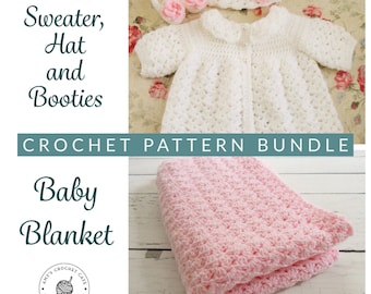 Baby HÄKELANLEITUNG: Pullover, Mütze, Schühchen & Decke (PDF-Häkelanleitung)