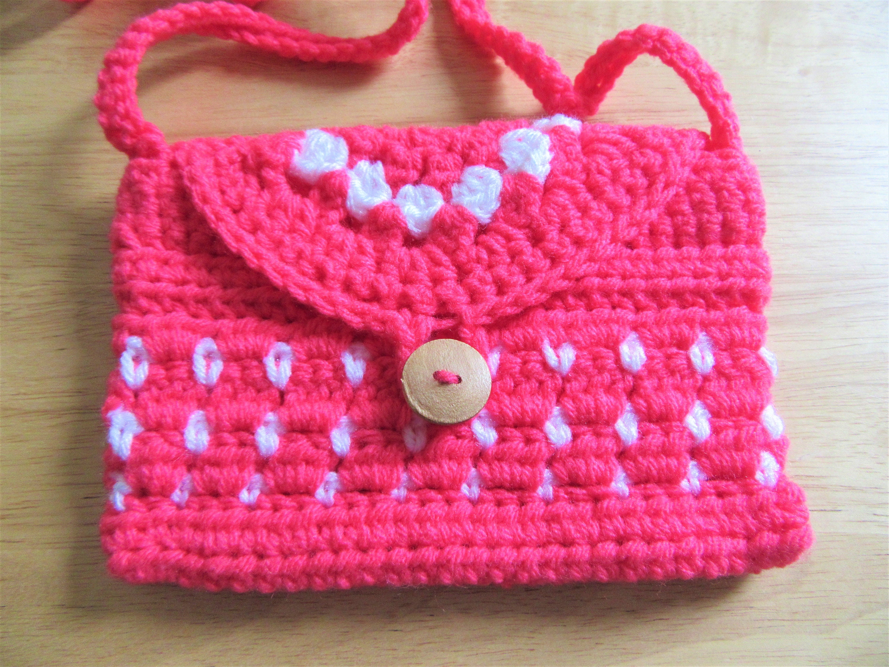 CROCHET GIRL'S PURSE Pink Purse Doll Purse Kids Bag Etsy