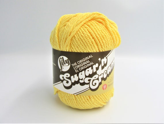 YELLOW 2.5 Oz / 120 Yds Lily Sugar and Cream Cotton Yarn Skein Yellow 100%  Cotton Yarn 