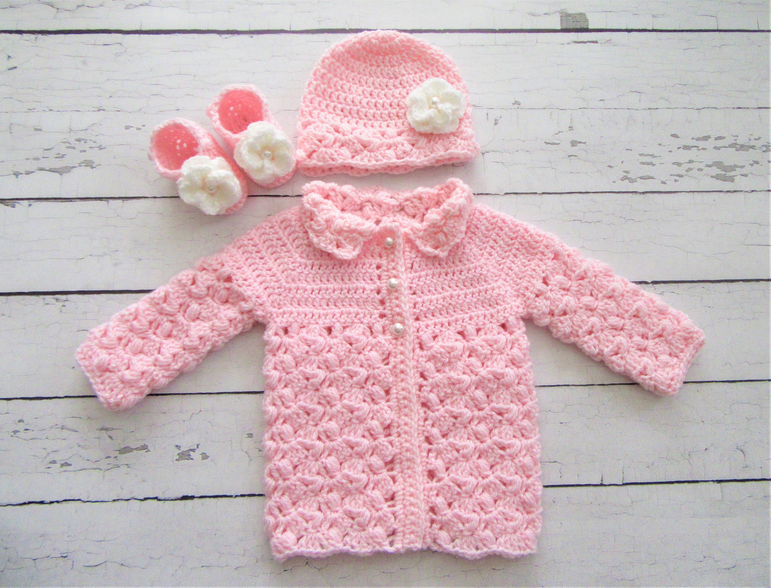 CROCHET BABY SWEATER Ivory Baby Sweater Crochet Baby Booties | Etsy