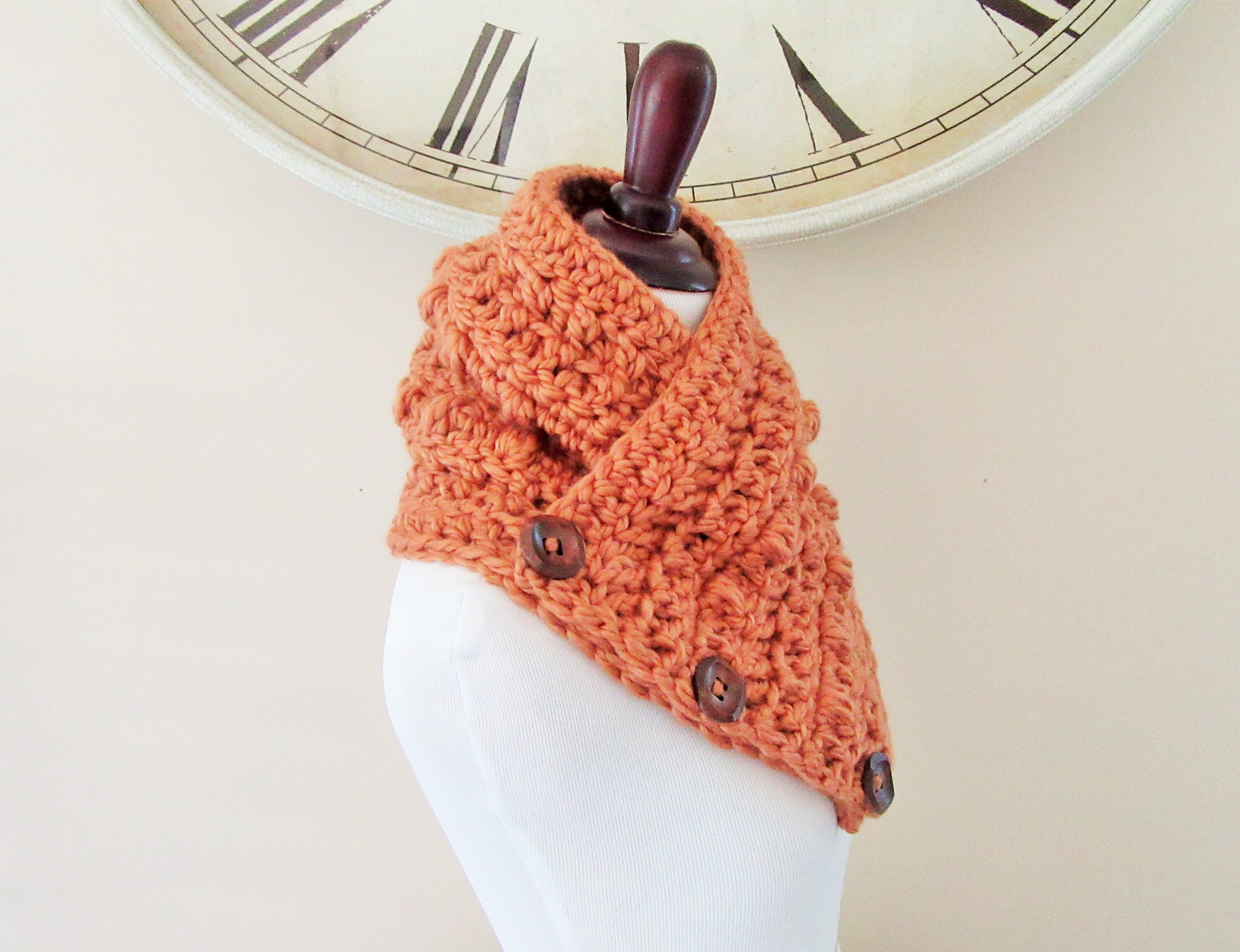 CROCHET PATTERN - Chunky Button Cowl / Boston Harbor Scarf - Etsy