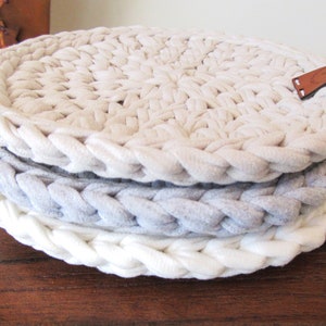 Crochet KITCHEN TRIVET / 100% Organic Cotton / Modern Farmhouse Trivet / Hot Pad / Pot Holder / Chunky Cotton Coaster / Home Decor