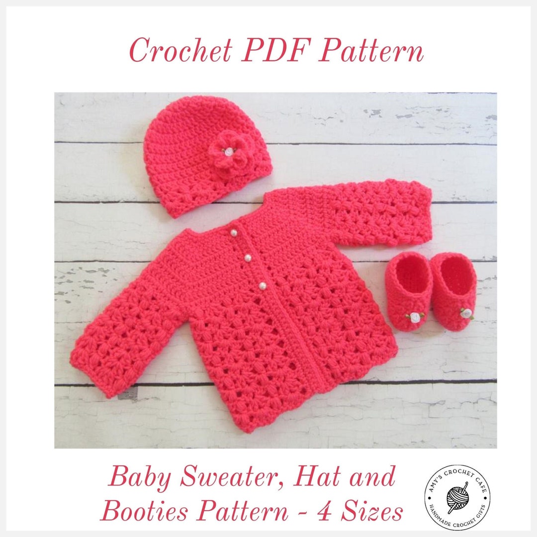 CROCHET PATTERN Mckenna Baby Sweater / Hat / Booties / Easy Etsy