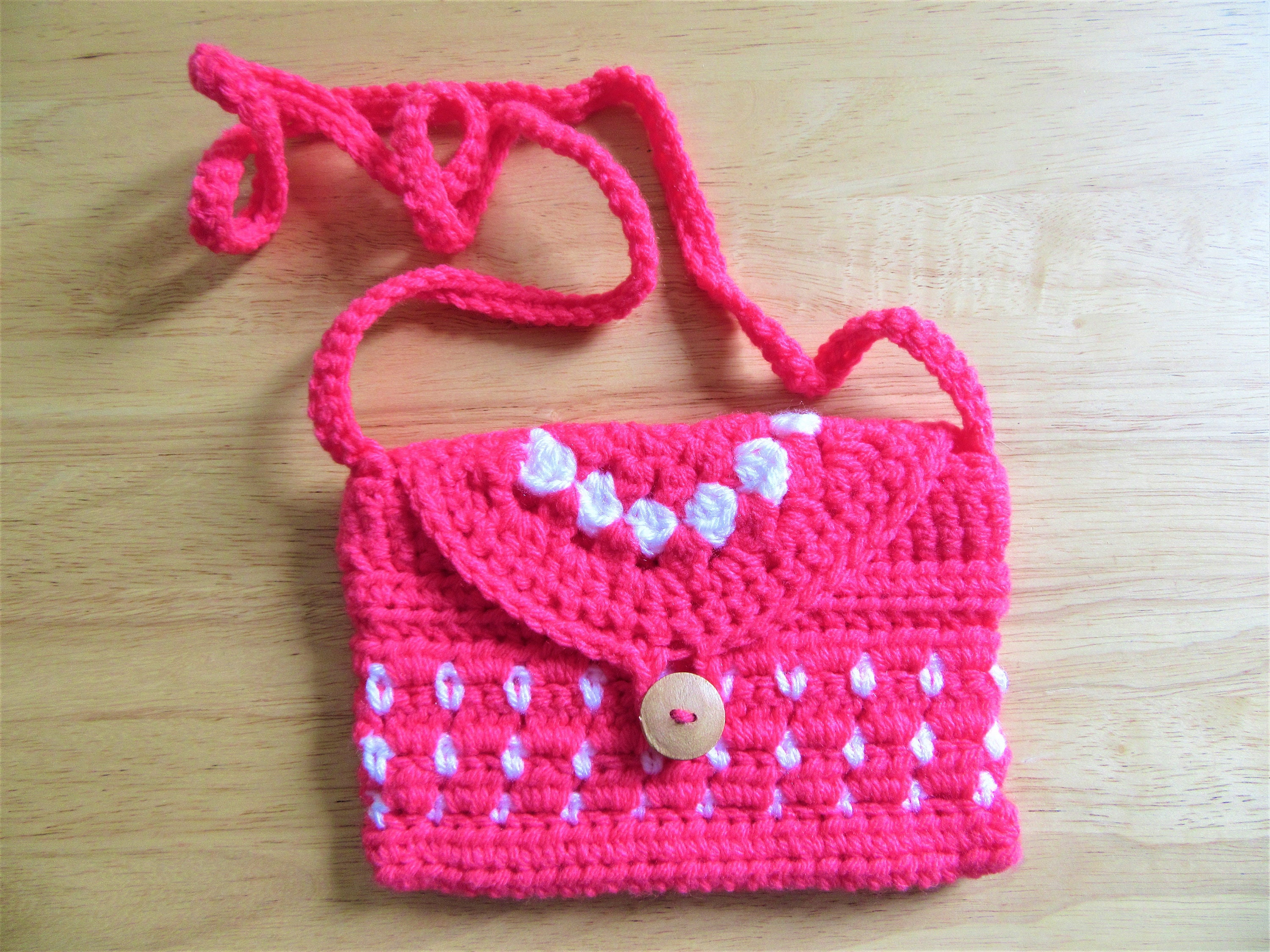 CROCHET GIRL'S PURSE Pink Purse Doll Purse Kids Bag Etsy