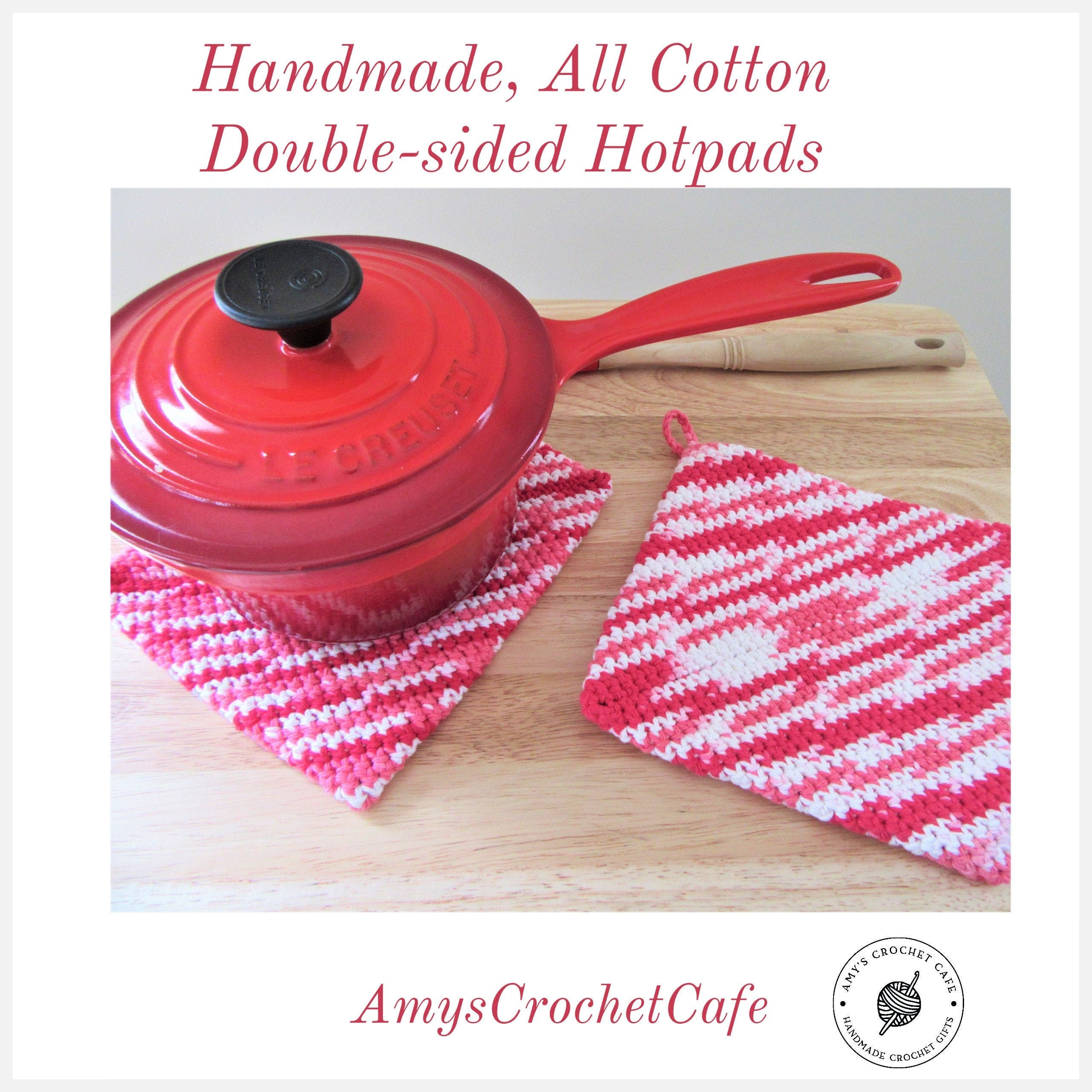 ECO FRIENDLY POTHOLDERS Cotton Potholders Crochet Potholders Etsy