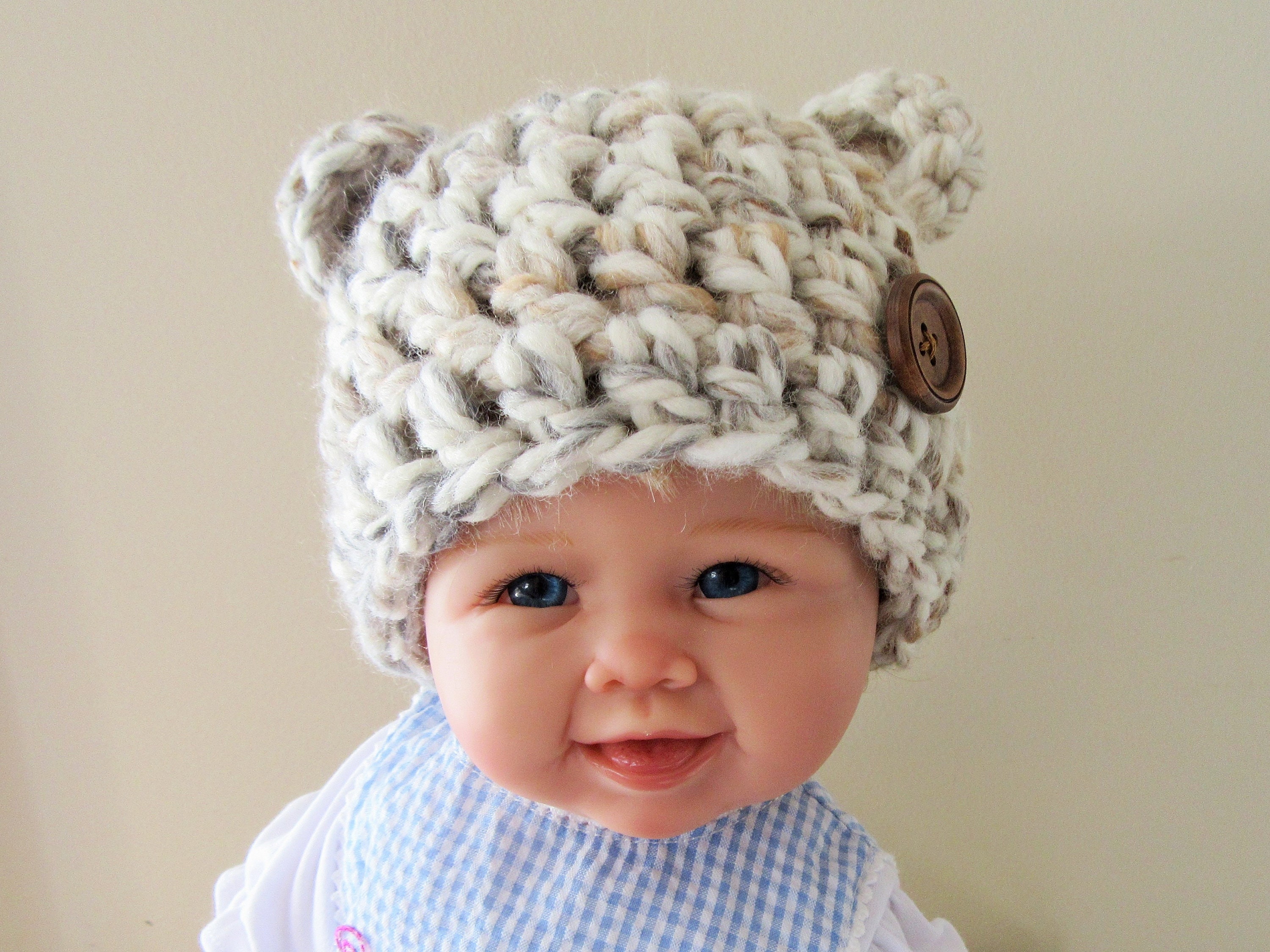 BABY BEAR HAT Crochet Baby Hat Chunky Baby Hat Newborn Baby Etsy