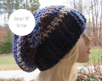 Slouchy Hatt VIRKMÖNSTER - Grov Mössa